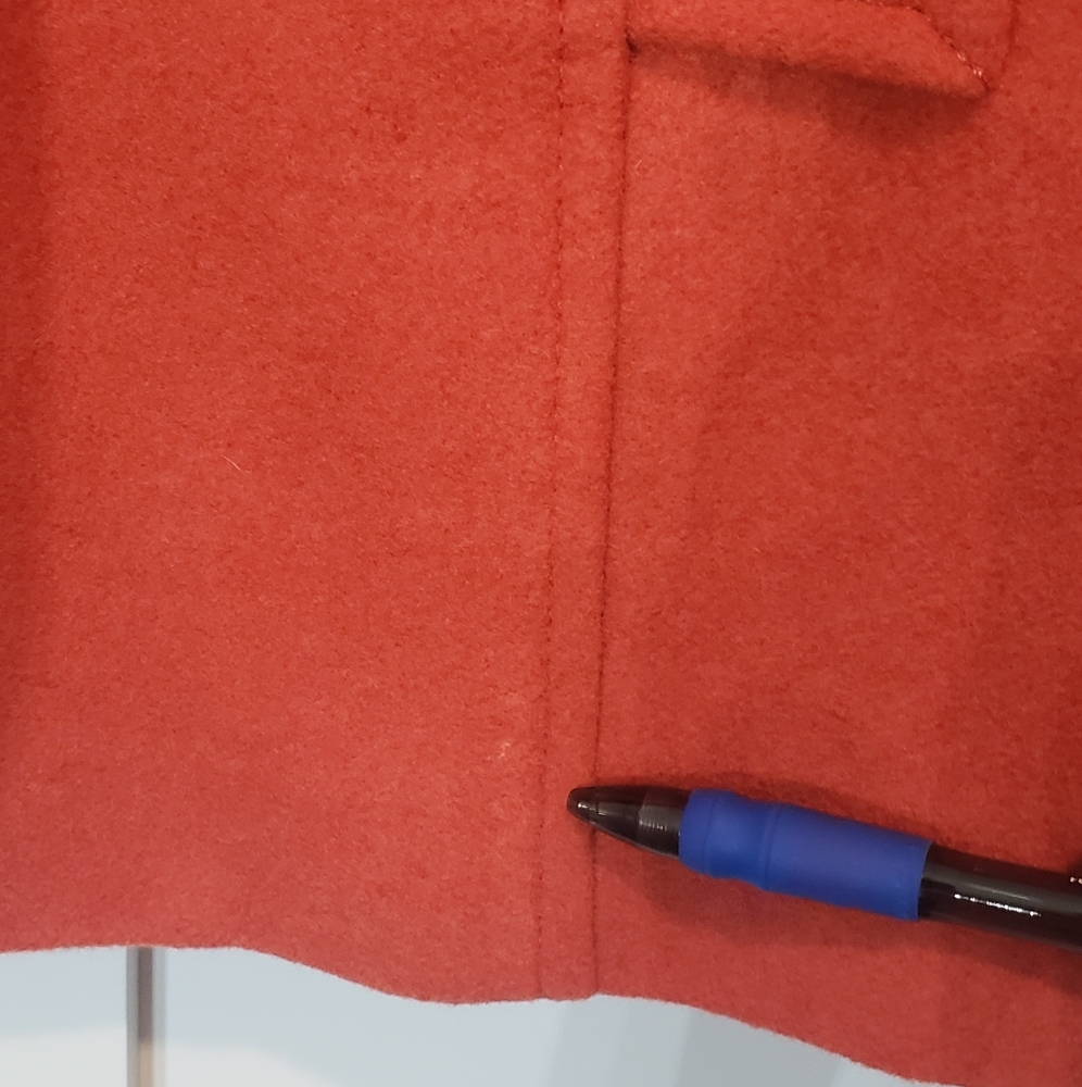 Chadwicks Wool Blend Pea Coat Double Breasted Size 10P Pockets Orange - Picture 16 of 16